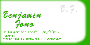 benjamin fono business card